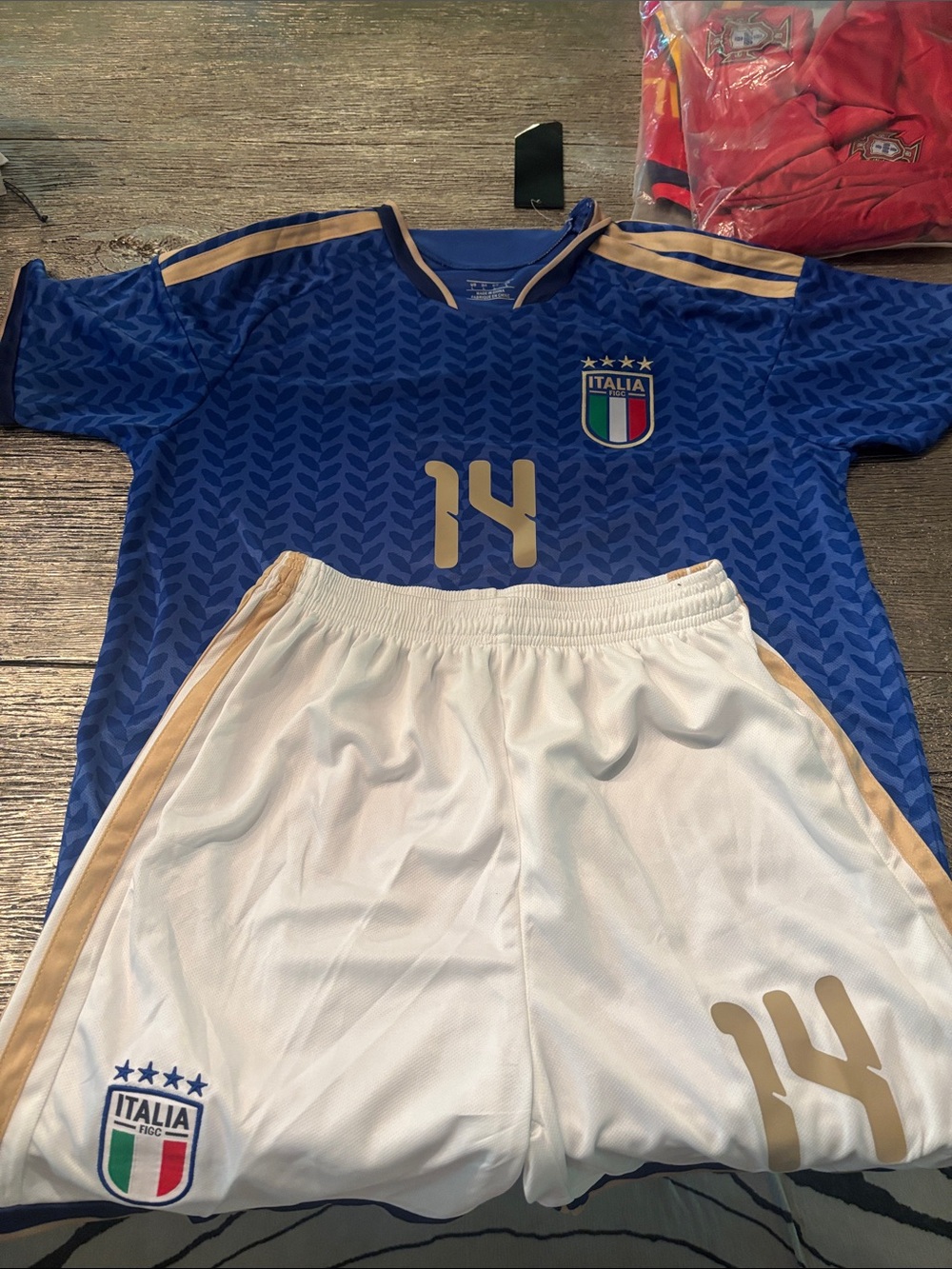 Italy National Team Blue & White Soccer Kit - #14